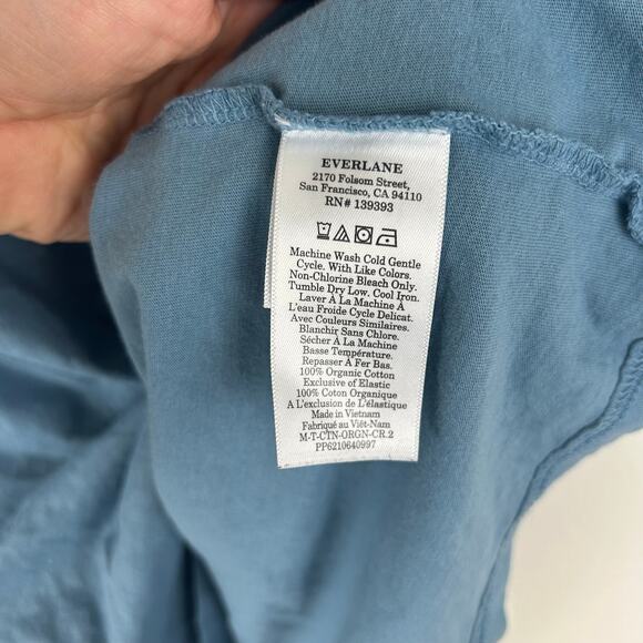 Everlane Men's Short Sleeve T-Shirt Size Medium Organic Cotton Blue - Picture 6 of 6